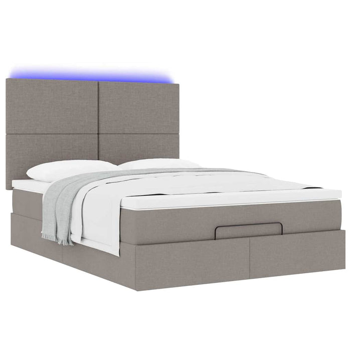 Cadru de pat otoman cu saltea Taupe 140x200cm Material WALTI
