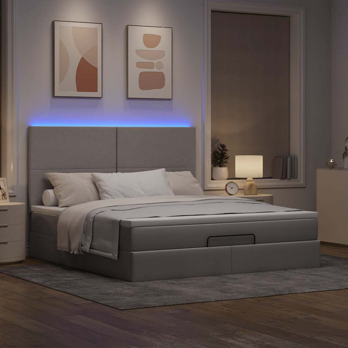 Cadru de pat otoman cu saltea Taupe 180x200cm Material - WALTI WALTI