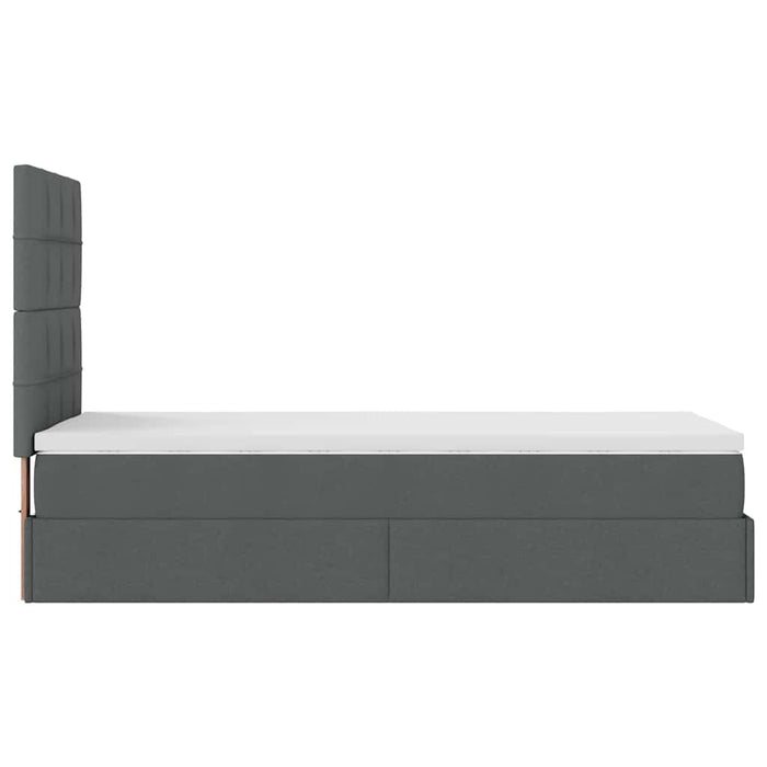 Cadru pat otoman cu saltea țesătură gri închis 100x200 cm - WALTI WALTI