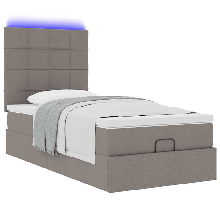 Cadru de pat otoman cu saltea Taupe 100x200cm Material WALTI