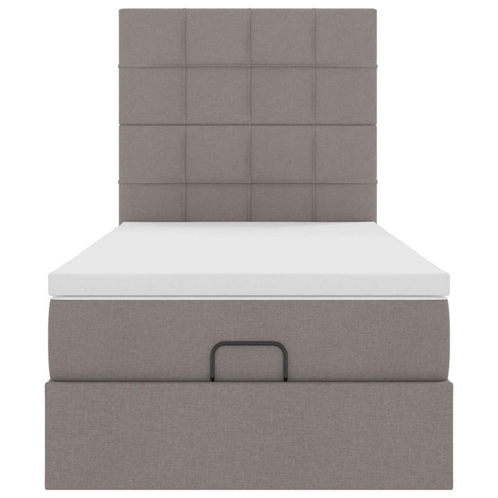 Cadru de pat otoman cu saltea Taupe 100x200cm Material WALTI