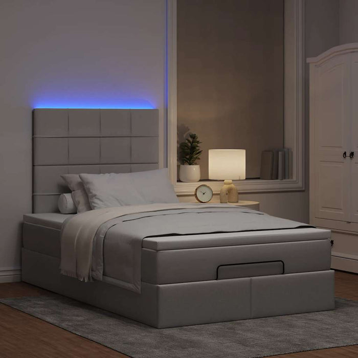 Cadru de pat otoman cu saltea Taupe 120x190 cm Material WALTI