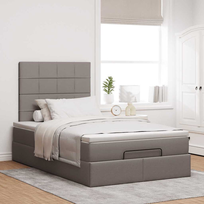 Cadru de pat otoman cu saltea Taupe 120x190 cm Material WALTI