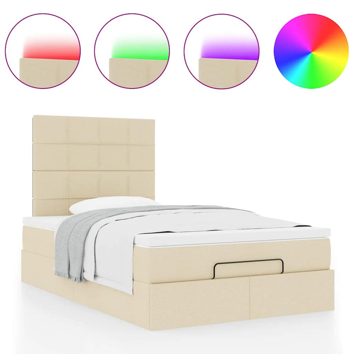 Cadru de pat otoman cu saltea crem 120x190cm stofa - WALTI WALTI