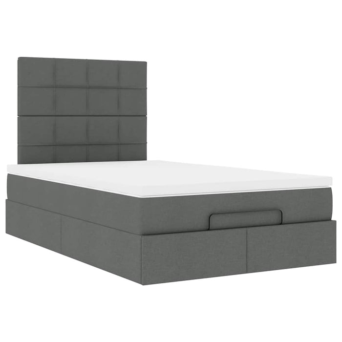 Cadru pat otoman cu saltea țesătură gri închis 120x200 cm - WALTI WALTI
