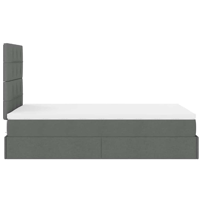 Cadru pat otoman cu saltea țesătură gri închis 120x200 cm - WALTI WALTI