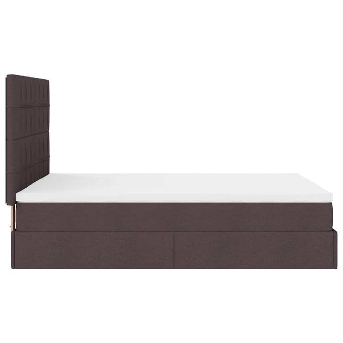 Cadru de pat otoman cu saltea țesătură maro închis 140x190cm - WALTI WALTI