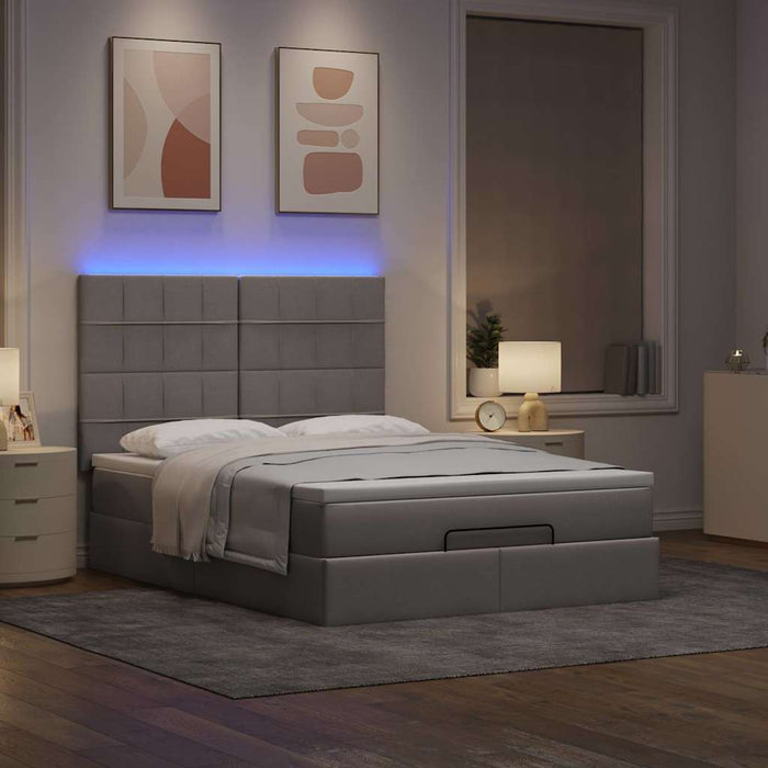 Cadru de pat otoman cu saltea Taupe 140x190cm Material - WALTI WALTI