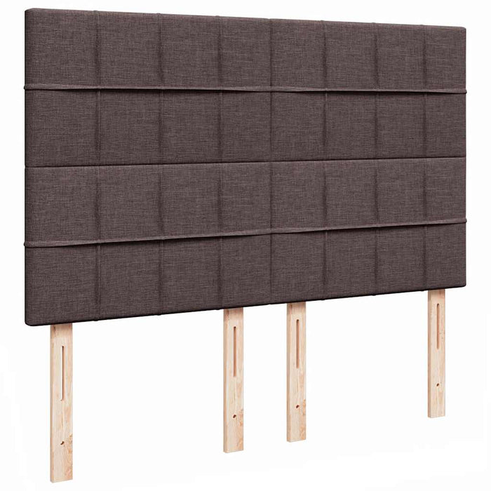 Cadru de pat otoman cu saltea țesătură maro închis 140x200 cm WALTI