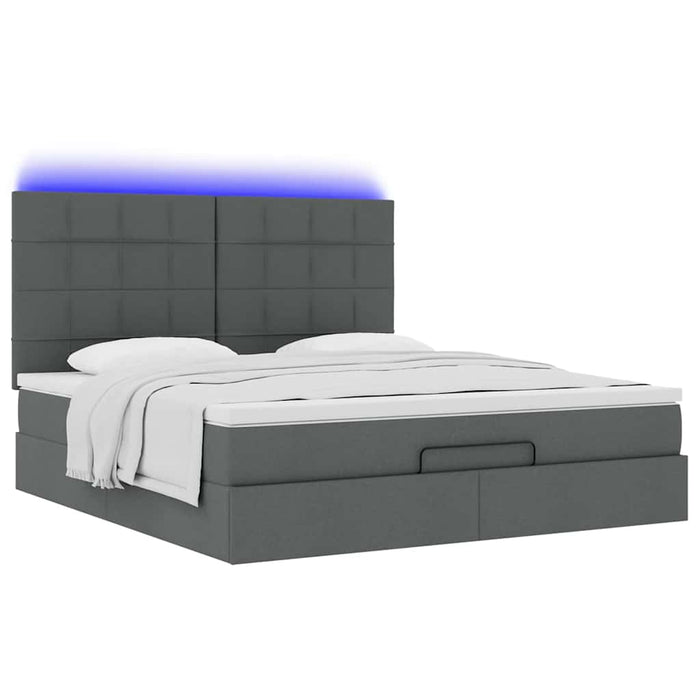 Cadru pat otoman cu saltea țesătură gri închis 160x200 cm - WALTI WALTI
