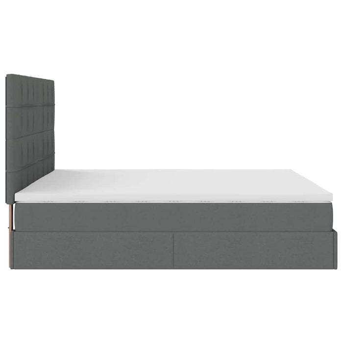 Cadru pat otoman cu saltea țesătură gri închis 160x200 cm - WALTI WALTI