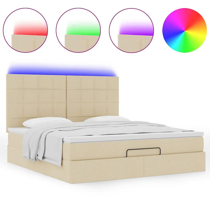 Cadru de pat otoman cu saltea crem 160x200cm stofa - WALTI WALTI