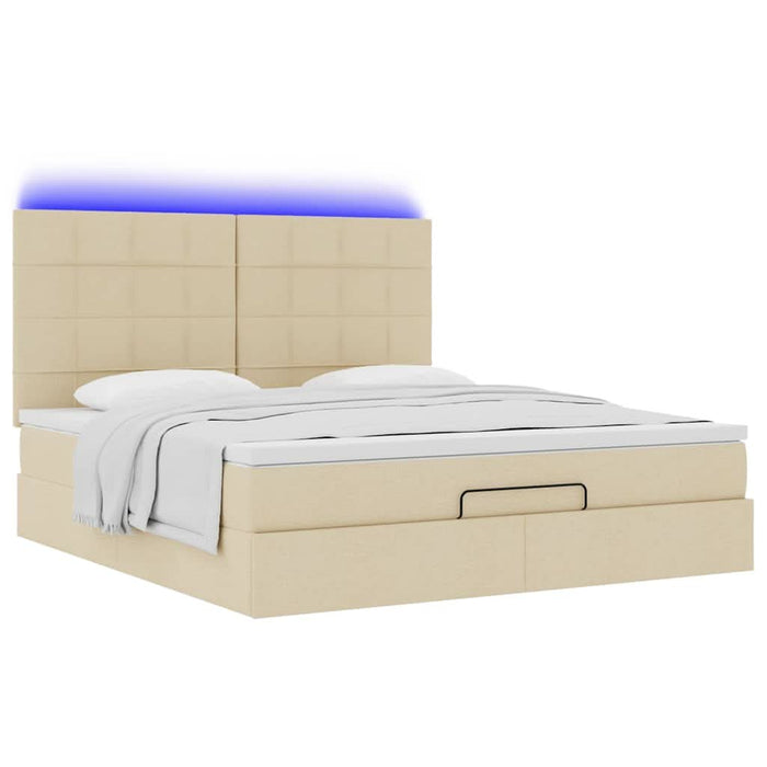 Cadru de pat otoman cu saltea crem 160x200cm stofa - WALTI WALTI