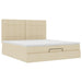 Cadru de pat otoman cu saltea crem 160x200cm stofa - WALTI WALTI