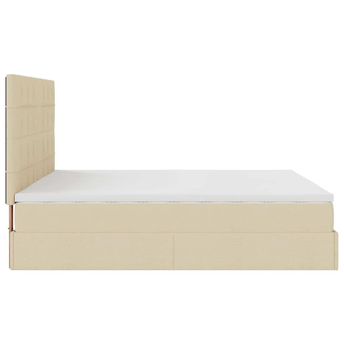 Cadru de pat otoman cu saltea crem 160x200cm stofa - WALTI WALTI