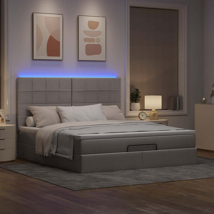 Cadru de pat otoman cu saltea Taupe 180x200cm Material - WALTI WALTI