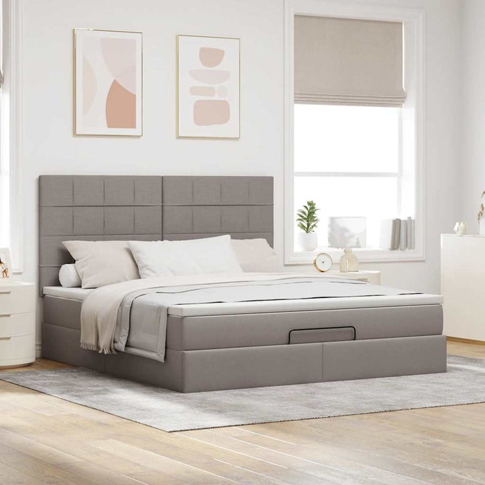 Cadru de pat otoman cu saltea Taupe 180x200cm Material - WALTI WALTI