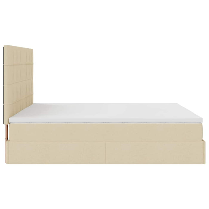 Cadru de pat otoman cu saltea crem 180x200cm stofa - WALTI WALTI