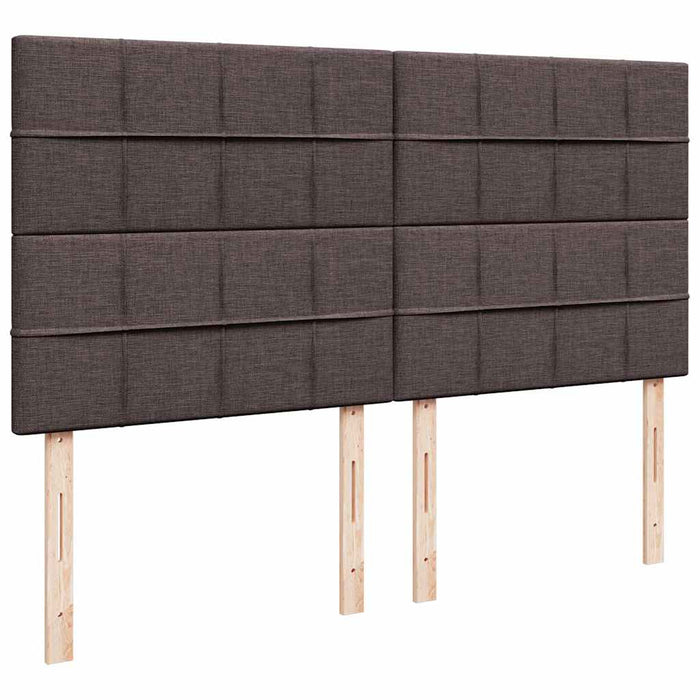 Cadru de pat otoman cu saltele țesătură maro închis 200x200cm WALTI