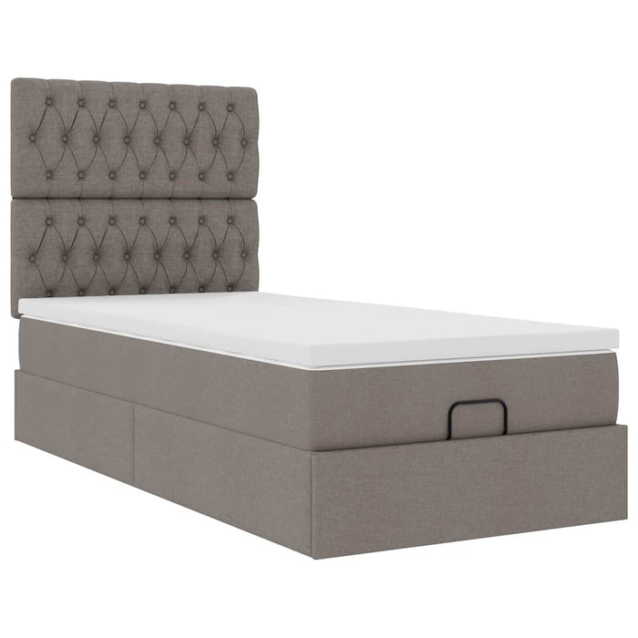 Cadru de pat otoman cu saltea Taupe 80x200cm Material - WALTI WALTI