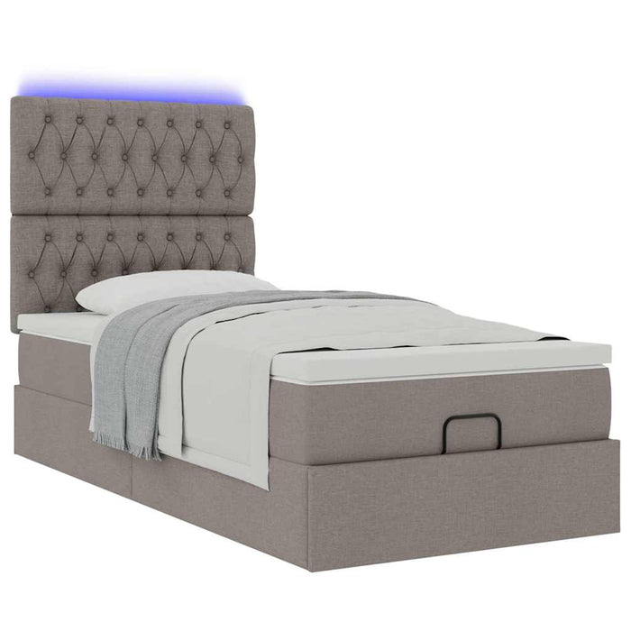Cadru de pat otoman cu saltea Taupe 100x200cm Material WALTI