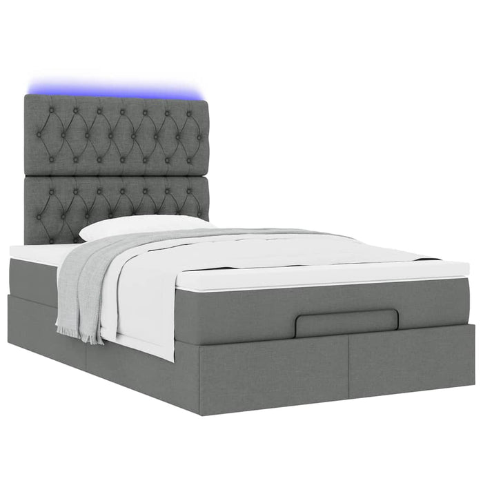 Cadru pat otoman cu saltea țesătură gri închis 120x190 cm - WALTI WALTI