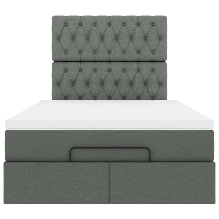 Cadru pat otoman cu saltea țesătură gri închis 120x190 cm - WALTI WALTI
