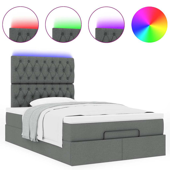 Cadru pat otoman cu saltea țesătură gri închis 120x200 cm - WALTI WALTI