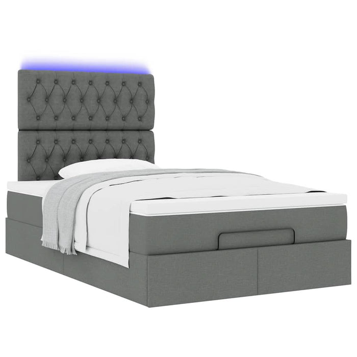 Cadru pat otoman cu saltea țesătură gri închis 120x200 cm - WALTI WALTI