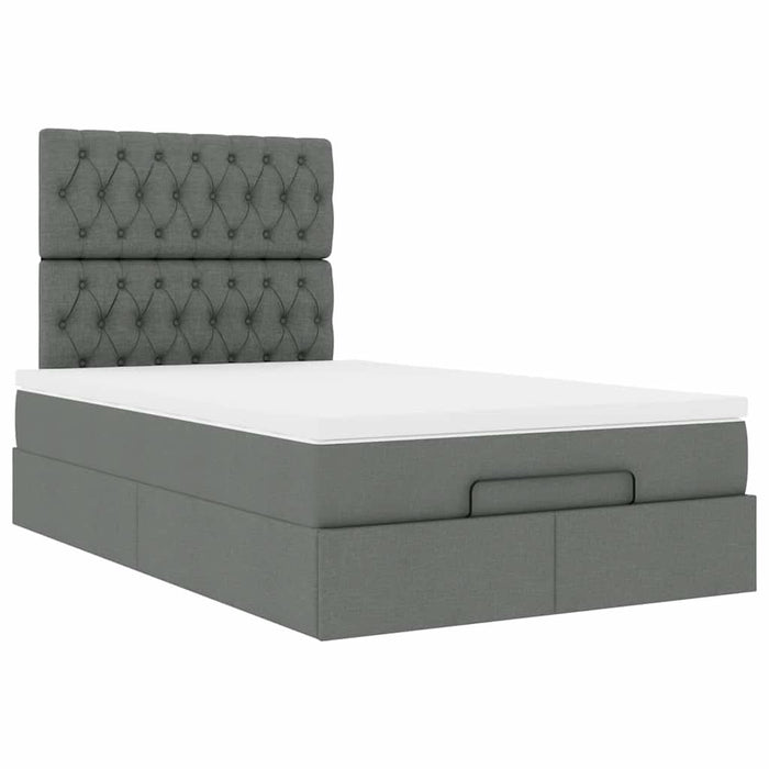 Cadru pat otoman cu saltea țesătură gri închis 120x200 cm - WALTI WALTI