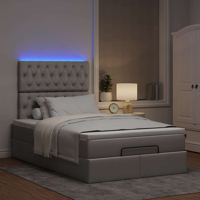 Cadru de pat otoman cu saltea Taupe 120x200cm Material - WALTI WALTI
