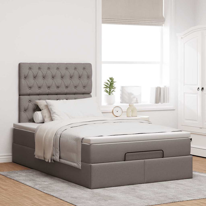 Cadru de pat otoman cu saltea Taupe 120x200cm Material - WALTI WALTI