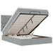 Cadru de pat otoman cu saltea țesătură gri deschis 140x190cm - WALTI WALTI