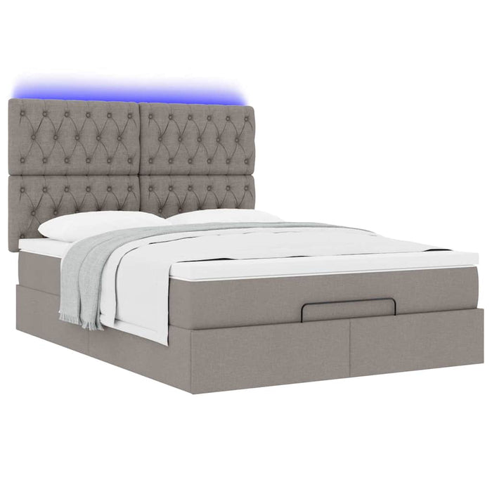 Cadru de pat otoman cu saltea Taupe 140x190cm Material - WALTI WALTI