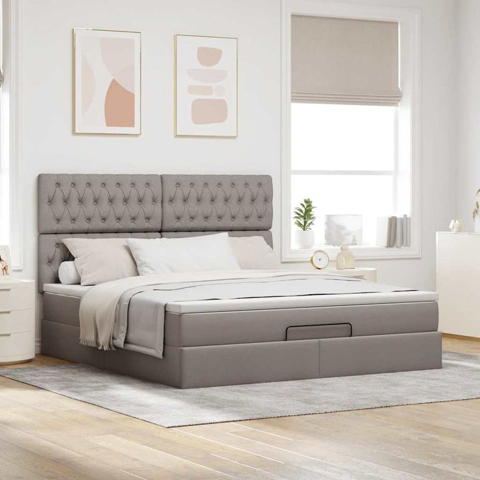 Cadru de pat otoman cu saltea Taupe 180x200cm Material - WALTI WALTI