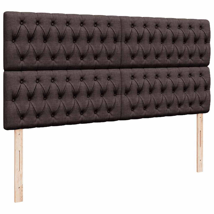 Cadru de pat otoman cu saltele țesătură maro închis 200x200cm WALTI