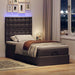 Cadru de pat otoman cu saltea țesătură maro închis 100x200 cm - WALTI WALTI