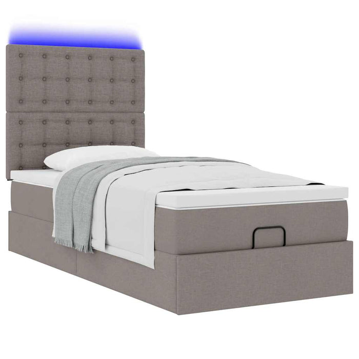 Cadru de pat otoman cu saltea Taupe 100x200cm Material WALTI