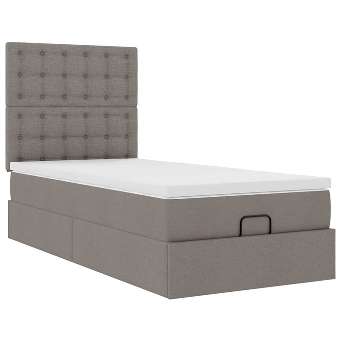 Cadru de pat otoman cu saltea Taupe 100x200cm Material WALTI