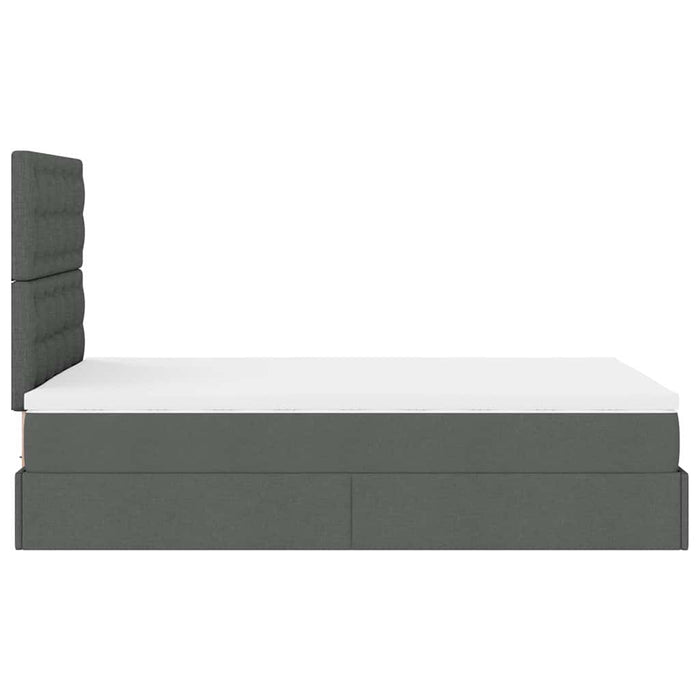 Cadru pat otoman cu saltea țesătură gri închis 120x190 cm WALTI