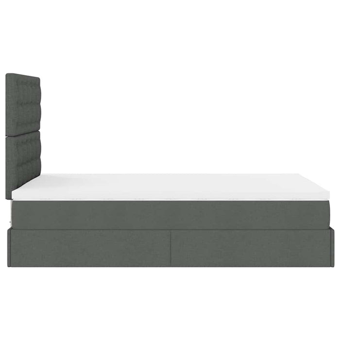 Cadru pat otoman cu saltea țesătură gri închis 120x200 cm - WALTI WALTI