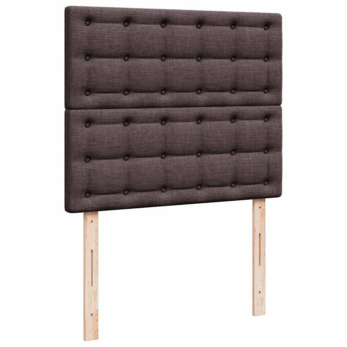 Cadru de pat otoman cu saltea țesătură maro închis 120x200 cm WALTI