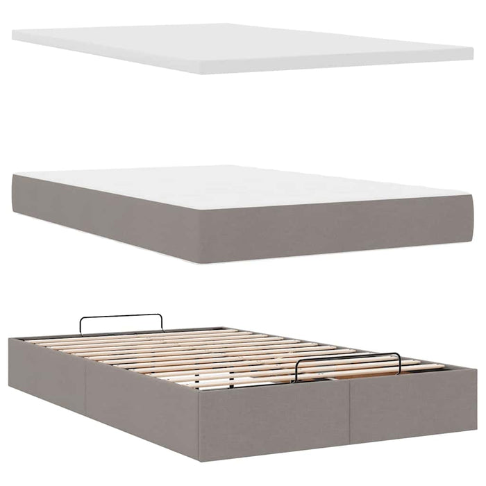 Cadru de pat otoman cu saltea Taupe 120x200cm Material - WALTI WALTI