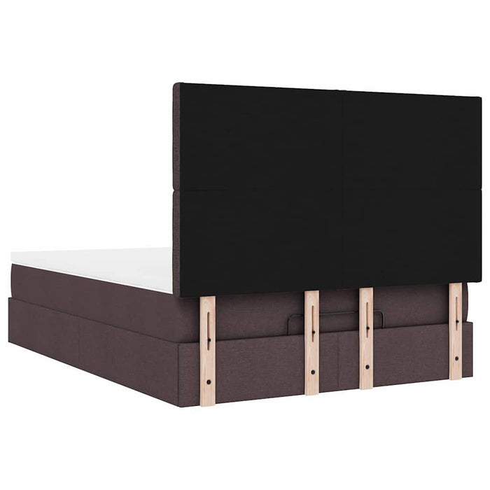Cadru de pat otoman cu saltea țesătură maro închis 140x190cm - WALTI WALTI