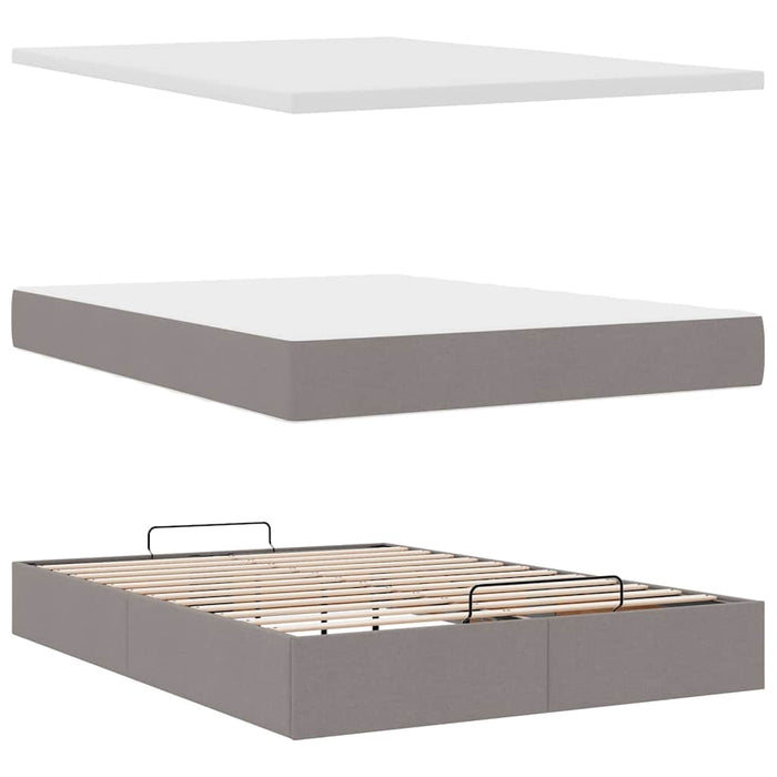 Cadru de pat otoman cu saltea Taupe 140x190cm Material - WALTI WALTI