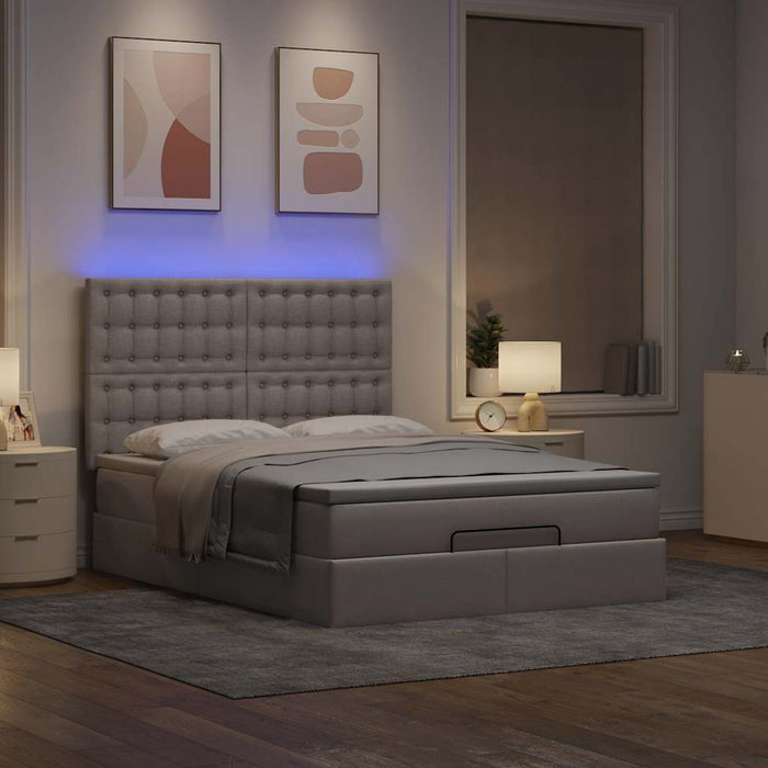 Cadru de pat otoman cu saltea Taupe 140x200cm Material WALTI