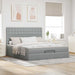 Cadru pat otoman cu saltea țesătură gri deschis 180x200cm - WALTI WALTI