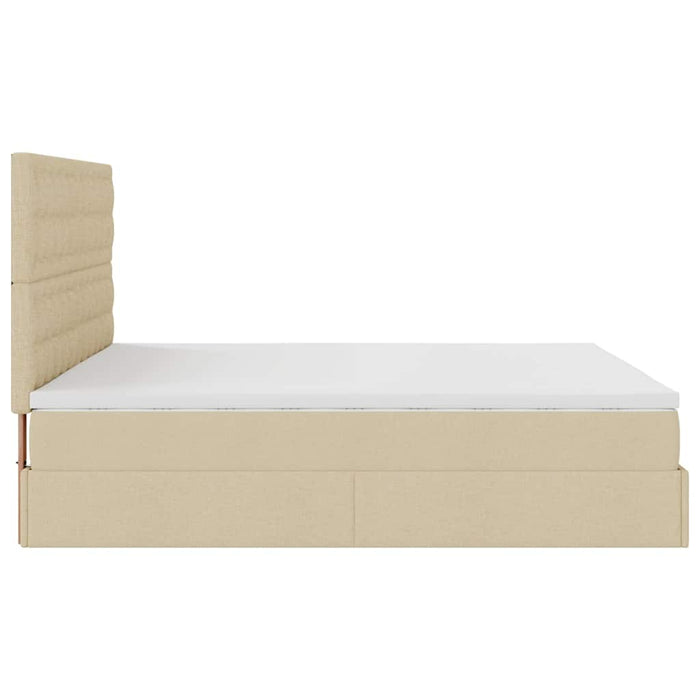 Cadru de pat otoman cu saltea crem 180x200cm stofa - WALTI WALTI