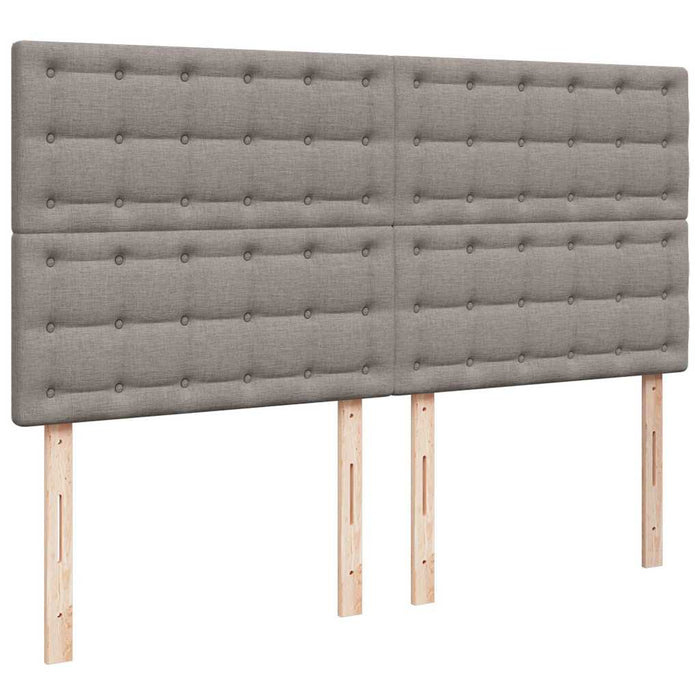 Cadru de pat otoman cu saltele Taupe 200x200cm țesătură WALTI