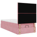 Cadru de pat otoman cu saltele Roz 80x200cm catifea - WALTI WALTI
